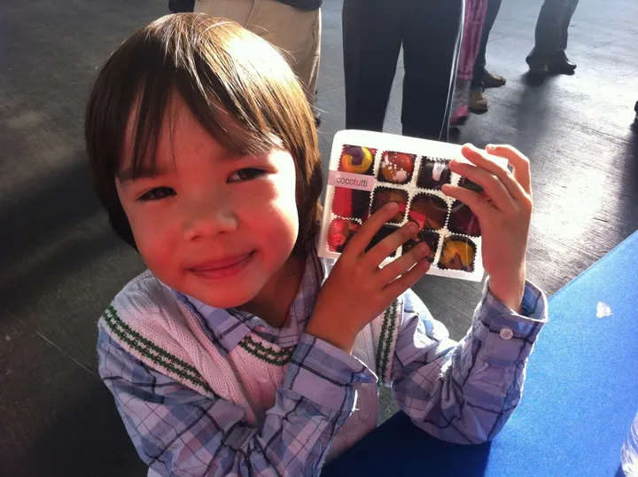 Me at a chocolate festival when I was six or seven years old